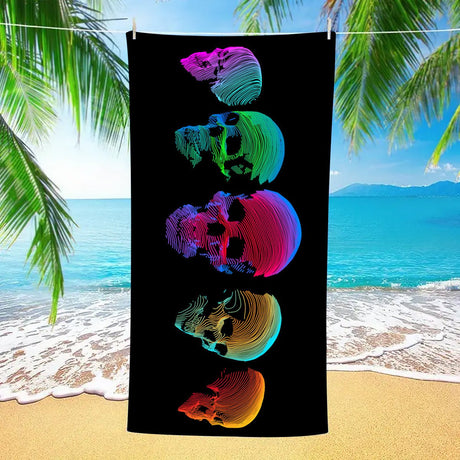 Skull Pattern Halloween Beach Towel - PRUSES