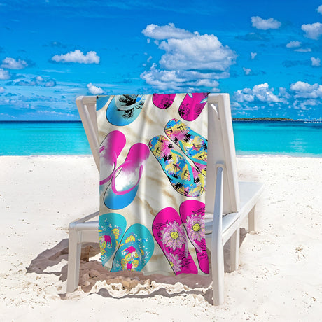 Slippers Pattern Beach Towel | PRUSES - PRUSES