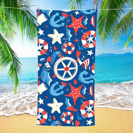 Star Anchor Drawstring Beach Towel | PRUSES - PRUSES