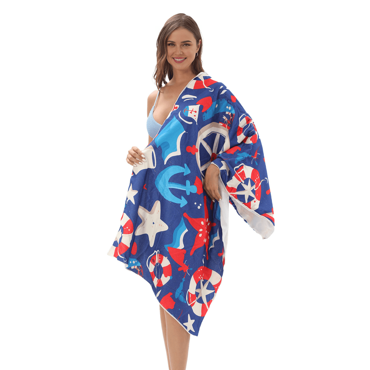Star Anchor Drawstring Beach Towel | PRUSES - PRUSES