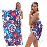 Star Anchor Drawstring Beach Towel | PRUSES - PRUSES