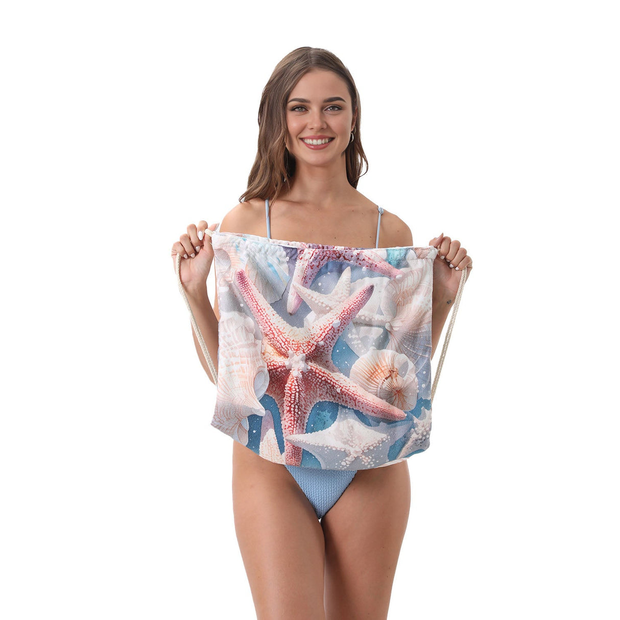 Starfish Shell Drawstring Beach Towel | PRUSES - PRUSES