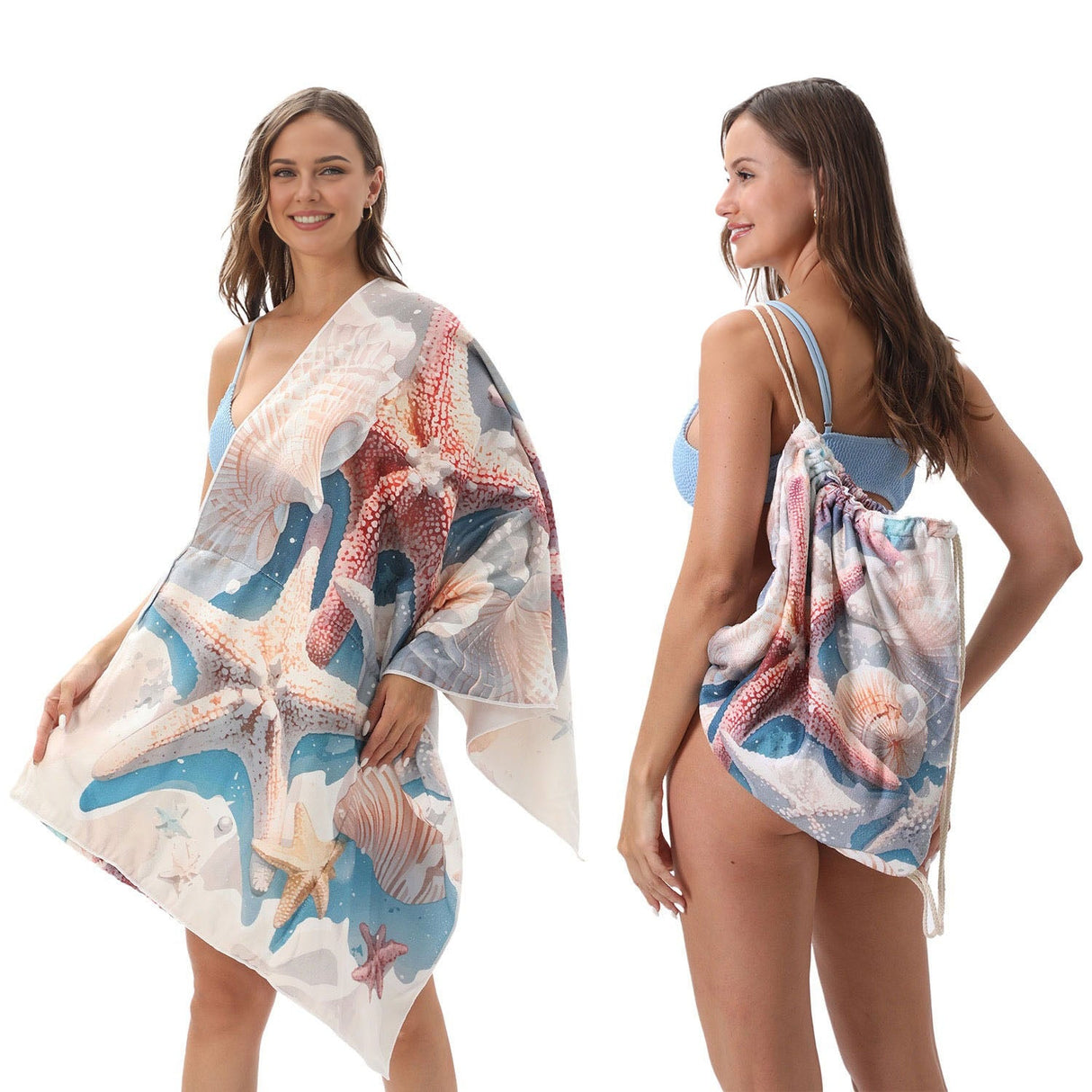 Starfish Shell Drawstring Beach Towel | PRUSES - PRUSES