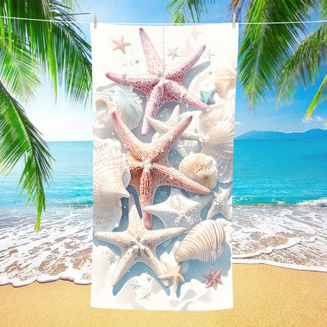 Starfish Shell Drawstring Beach Towel | PRUSES - PRUSES
