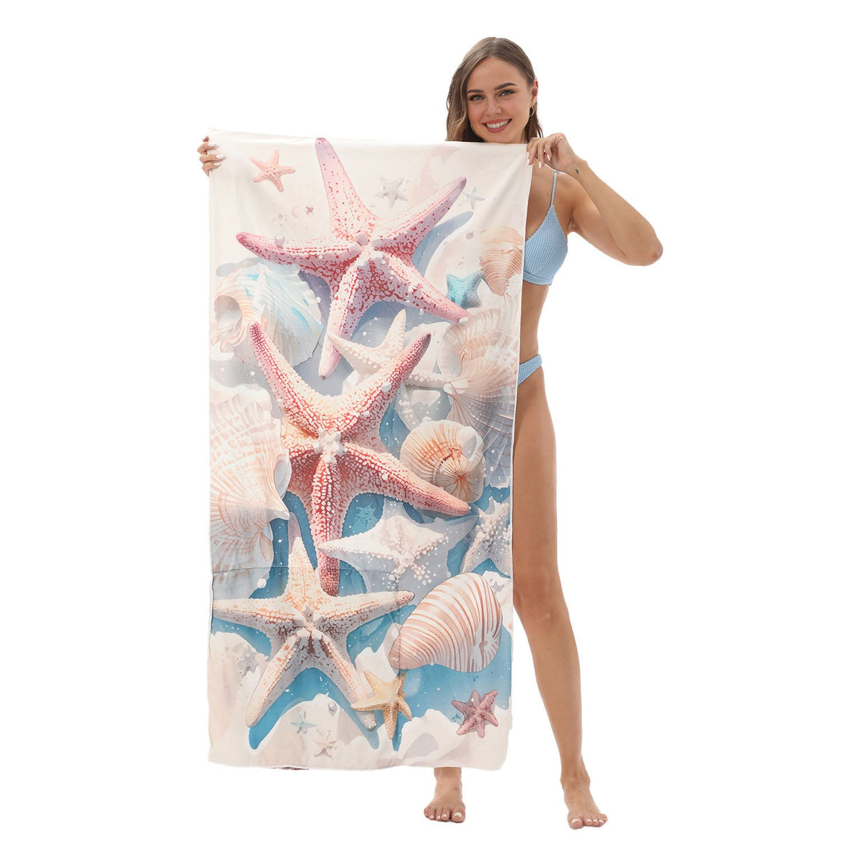 Starfish Shell Drawstring Beach Towel | PRUSES - PRUSES