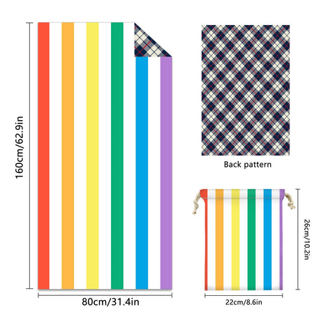 Striped Double - faced fleece Reversible Beach Towel | PRUSES - PRUSES
