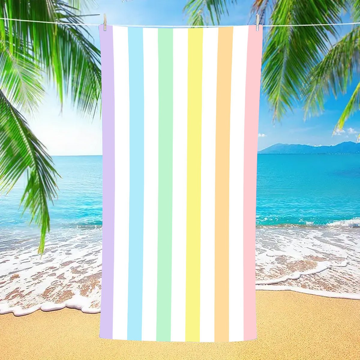 Striped Double - faced fleece Reversible Beach Towel | PRUSES - PRUSES