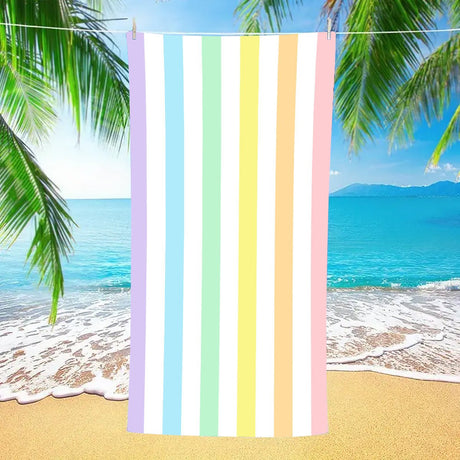 Striped Double - faced fleece Reversible Beach Towel | PRUSES - PRUSES