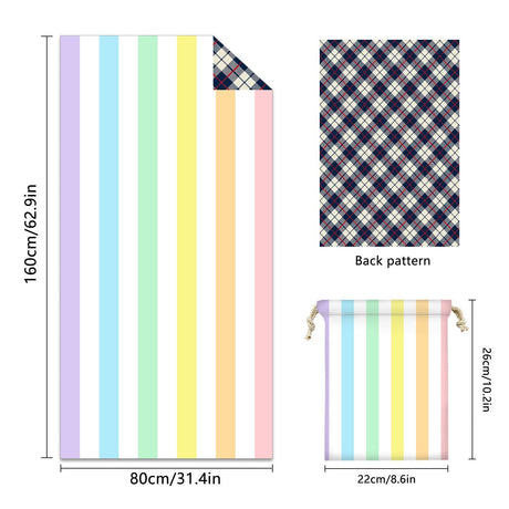 Striped Double - faced fleece Reversible Beach Towel | PRUSES - PRUSES