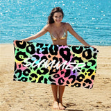 Summer Colorful Leopard Print Beach Towel | PRUSES - PRUSES
