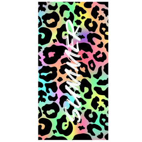 Summer Colorful Leopard Print Beach Towel | PRUSES - PRUSES
