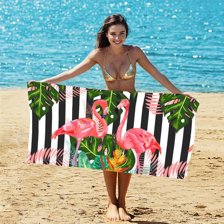 Summer Flamingo Travel Beach Towel | PRUSES - PRUSES