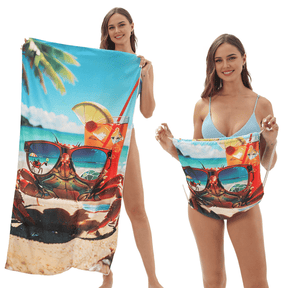 Sunglasses Crab Drawstring Beach Towel | PRUSES - PRUSES