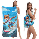 Surf Cheetah Drawstring beach towel | PRUSES - PRUSES