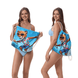 Surf Cheetah Drawstring beach towel | PRUSES - PRUSES