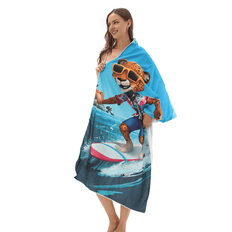 Surf Cheetah Drawstring beach towel | PRUSES - PRUSES