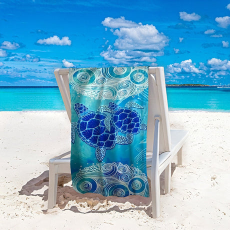 Turtle Print Beach Towel | PRUSES - PRUSES