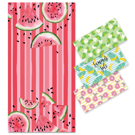 Watermelon Stripes Double - Faced Fleece Quick - Drying Beach Towel | PRUSES - PRUSES
