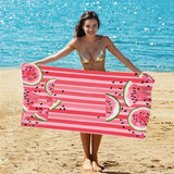 Watermelon Stripes Double - Faced Fleece Quick - Drying Beach Towel | PRUSES - PRUSES