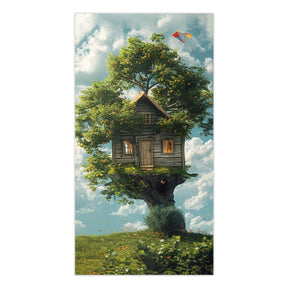 Whimsical Treehouse Double - Faced Fleece Beach Towel | PRUSES - PRUSES