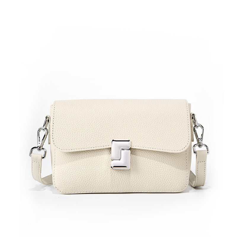 Leather Buckle Crossbody Bag Mini Handbag| PRUSES