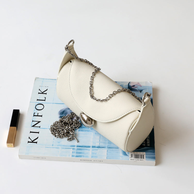 white_leather_cylinder_chain_shoulder_crossbody_purses_2