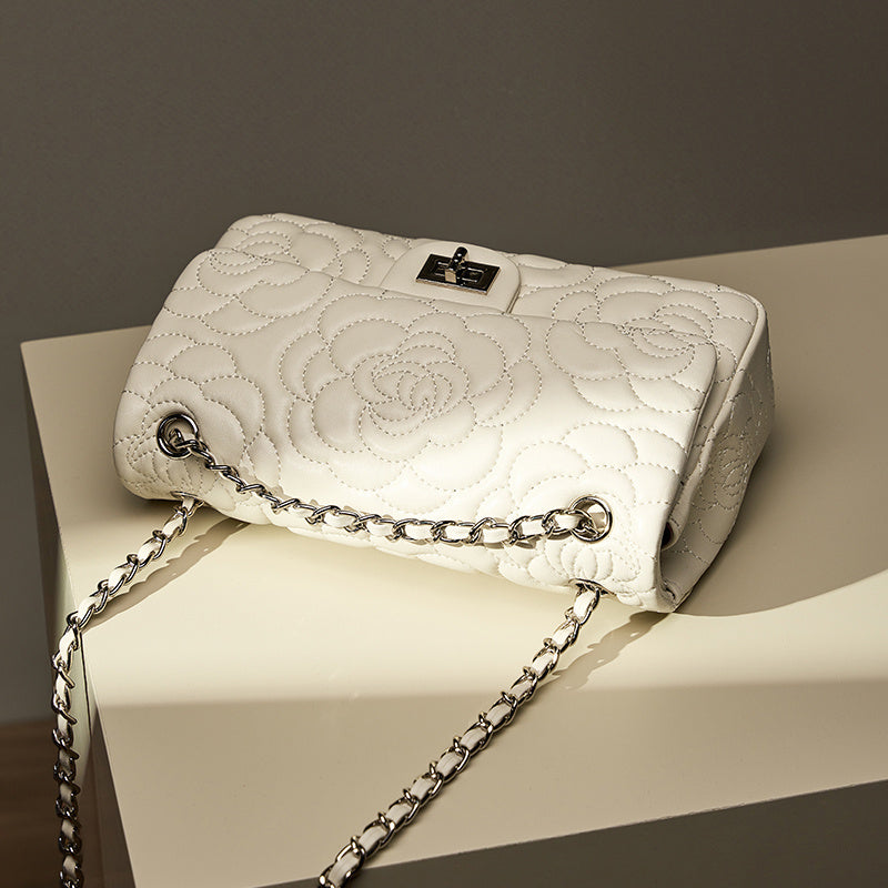 white_leather_flower_embossed_chain_bag_quilted_shoulder_bags_5_1