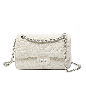 white_leather_flower_embossed_chain_bag_quilted_shoulder_bags_6