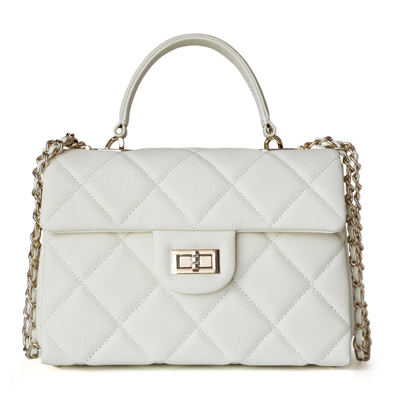 white_leather_quilted_chain_bag_top_shoulder_bags_with_buckle