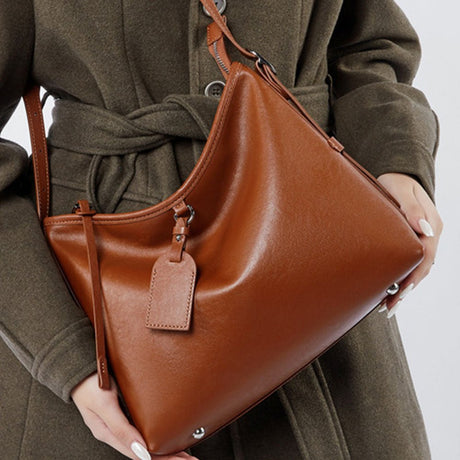 Women Brown Large Tote Bags Simple Crossbody Bags | PRUSES - PRUSES