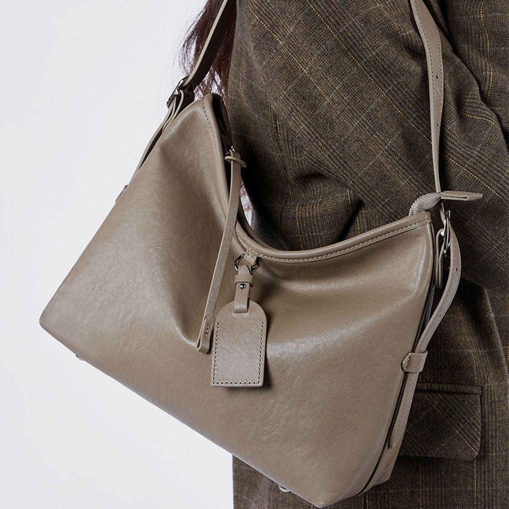 Women Brown Large Tote Bags Simple Crossbody Bags | PRUSES - PRUSES