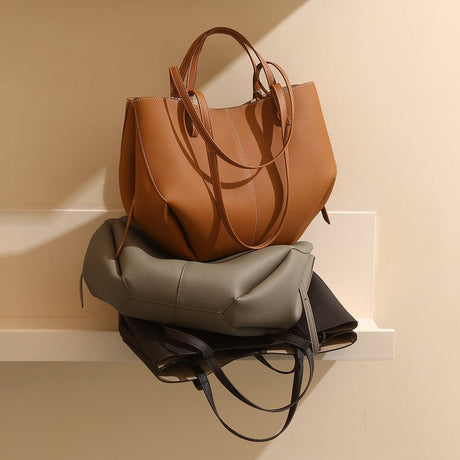 Women Leather Dumpling Shape Tote Bags Shouder Handbags | PRUSES - PRUSES