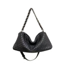 Women Leather Woven Large Tote Bags Zipper Chain Bags | PRUSES - PRUSES
