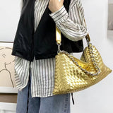 Women Leather Woven Large Tote Bags Zipper Chain Bags | PRUSES - PRUSES
