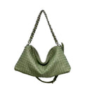 Women Leather Woven Large Tote Bags Zipper Chain Bags | PRUSES - PRUSES