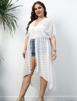 Women Plus Size 3D Polka Dot Chiffon Cover Up | PRUSES - PRUSES