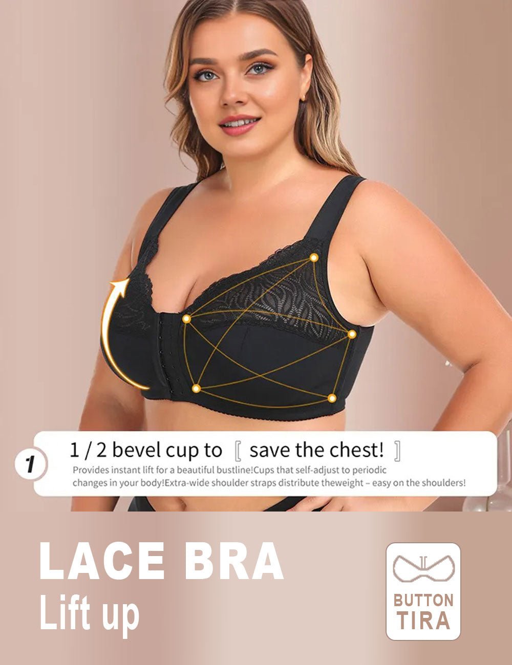 Women Plus Size Adjustment Shaping Front Closure Bra | PRUSES - PRUSES