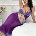 Women Plus Size Asymmetrical Embroidered Mesh Sheer Nightgown | PRUSES - PRUSES