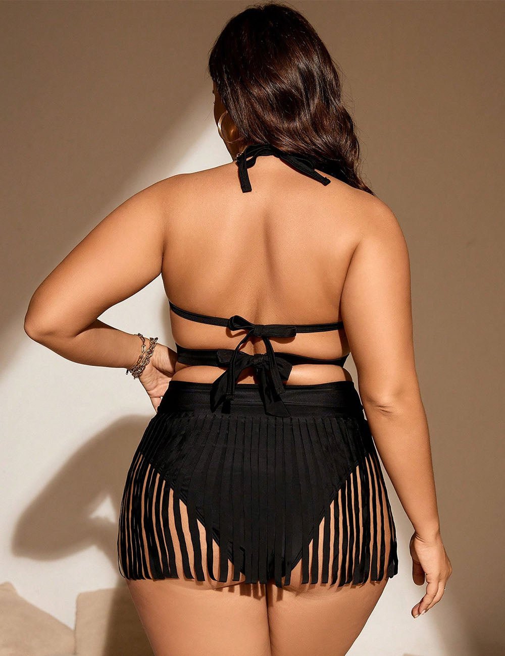 Women Plus Size Bikini Set with Fringed Edges | PRUSES - PRUSES