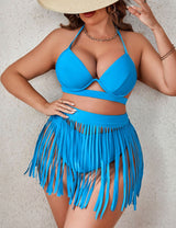 Women Plus Size Bikini Set with Fringed Edges | PRUSES - PRUSES