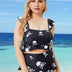 Women Plus Size Black Beach Spa Two-piece Swimsuit