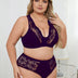 Women Plus Size Black Lace Push Up Bra Set - PRUSES