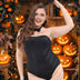 Women Plus Size Black Sexy Bunny Costume Bodysuit - PRUSES
