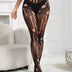 Women Plus Size Black Torn Fishnet Pantyhose - PRUSES