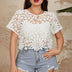 Women Plus Size Breezaya Floral Guipure Lace Crop Top | PRUSES - PRUSES