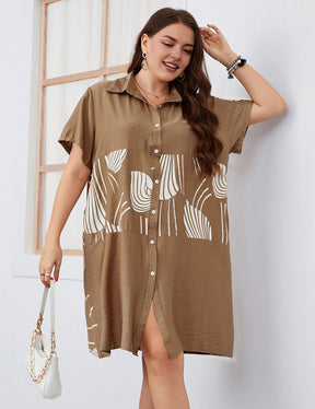 Women Plus Size Button - Down Loose - Fitting Long Shirt | PRUSES - PRUSES