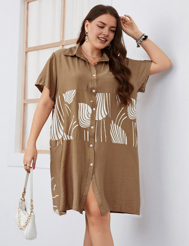 Women Plus Size Button - Down Loose - Fitting Long Shirt | PRUSES - PRUSES