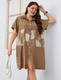 Women Plus Size Button - Down Loose - Fitting Long Shirt | PRUSES - PRUSES