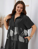 Women Plus Size Button - Down Loose - Fitting Long Shirt | PRUSES - PRUSES