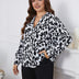 Women Plus Size Casual Leopard Print Cut Long Blouse | PRUSES - PRUSES
